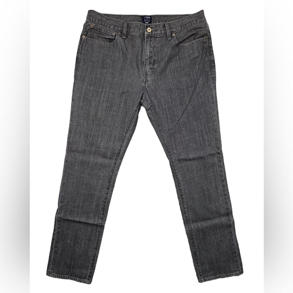 J. Crew The Driggs Medium Dark Wash Gray Denim Slim Straight Jeans Men 35 x 32